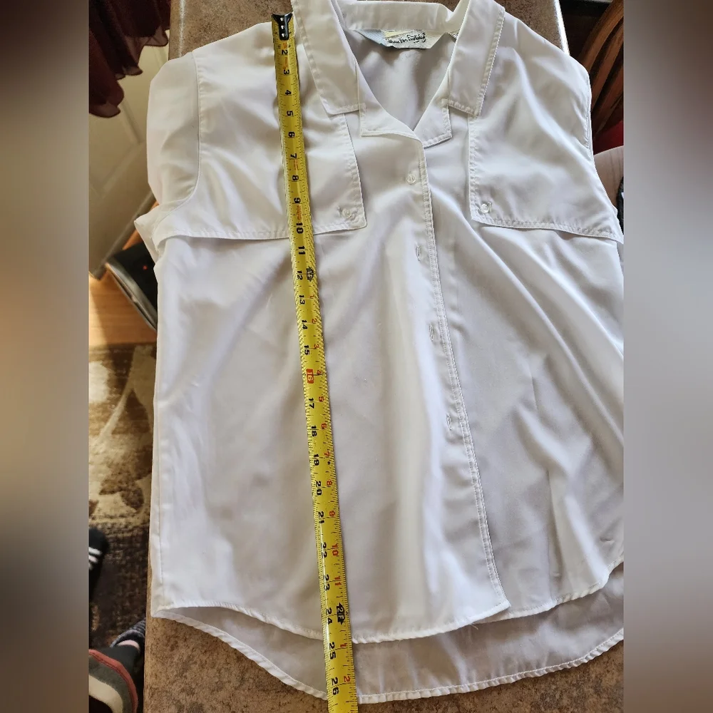 Diane Von Furstenberg White Utility Long Sleeve Blouse Size 12 - Picture 7 of 8